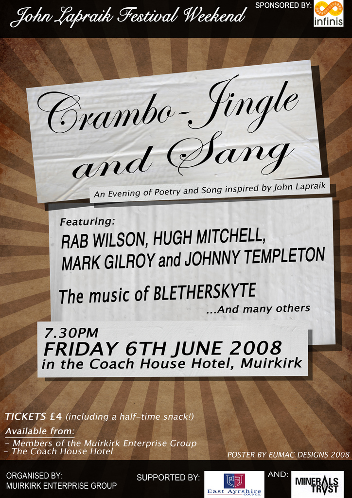crambo jingle and sang an evening of peotry and song inspired by John Lapraik