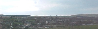 view of Muirkirk village from Kames