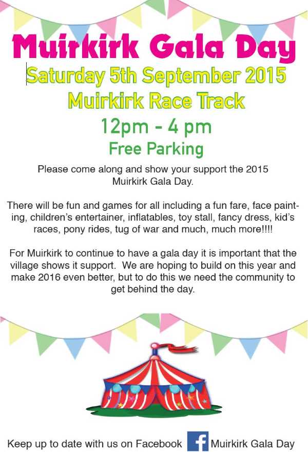 Muirkirk Gala Day 2015 schedule page 1