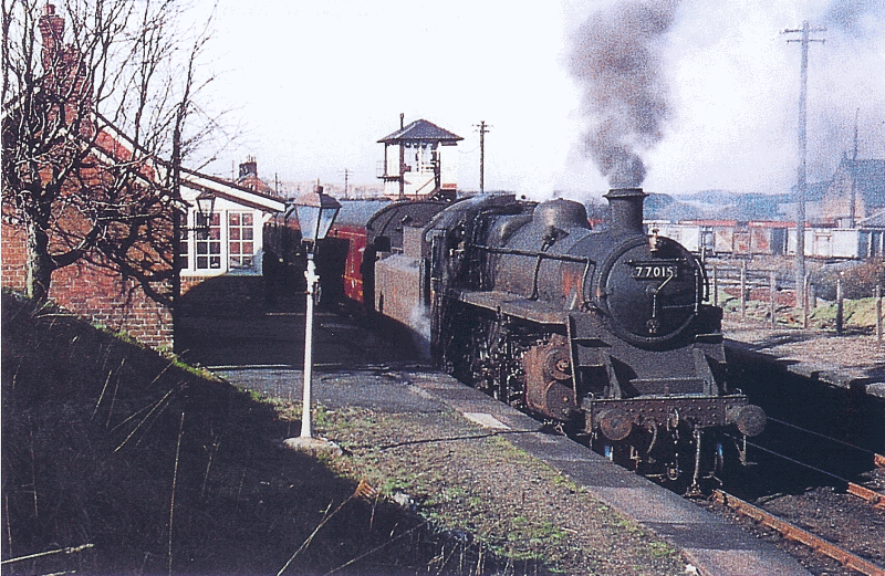 Engine 77015 at Muirkirk Railway Station 1961